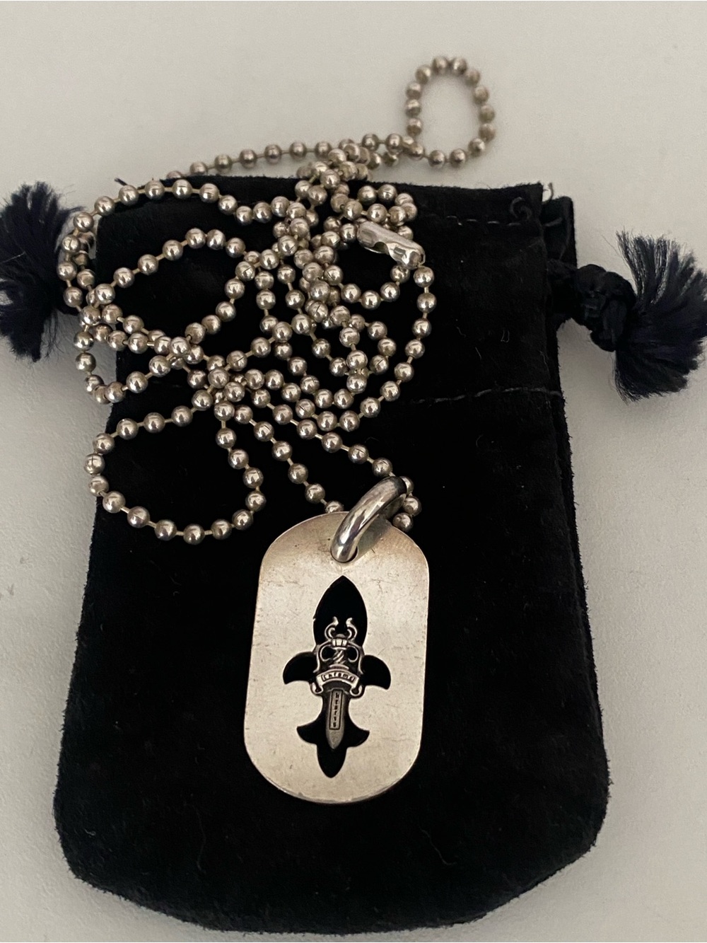 NWOT - Silver Vintage Chrome Hearts Dog tag necklace
